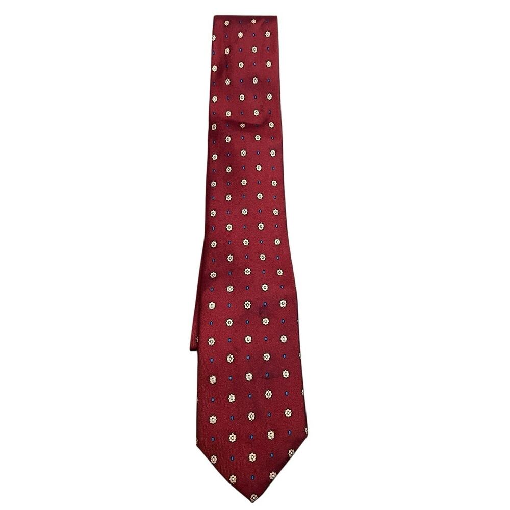 Vintage Pierre Cardin Tie Red Medallion Pattern‎ Silk Blend – Paris New York